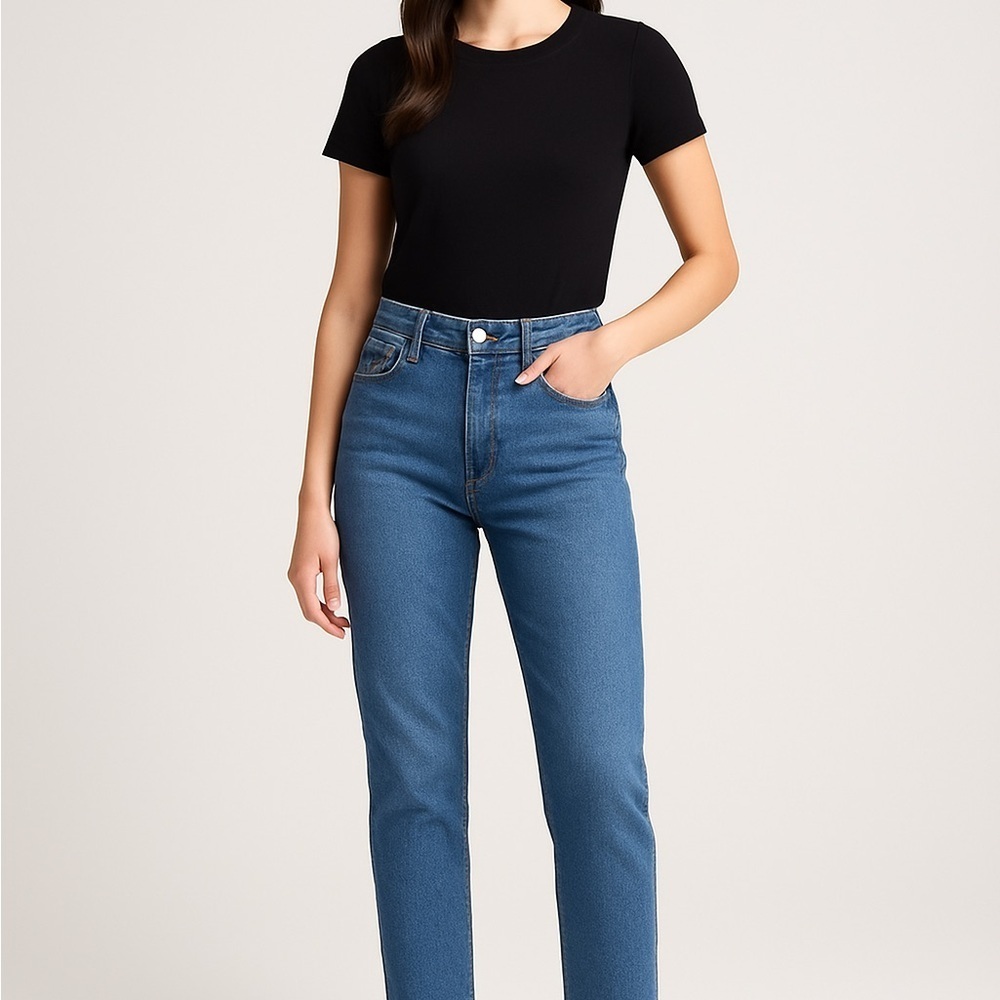 Madewell high rise stovepipe jeans women straight leg denim medium wash 26
